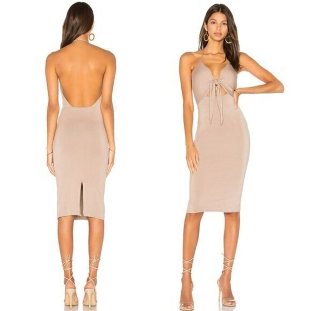 h:ours Georgina Dress in Taupe